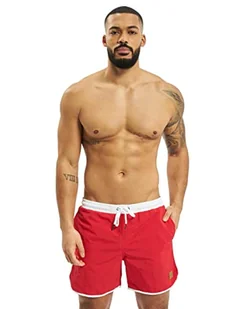 Urban Classics Męskie kąpielówki w stylu retro, dwukolorowe szorty kąpielowe dla mężczyzn dostępne w wielu kolorach, rozmiary XS - 5XL, Firered/White, L - Spodenki damskie - miniaturka - grafika 1