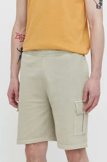 Spodenki męskie - Superdry szorty bawełniane kolor beżowy - grafika 1