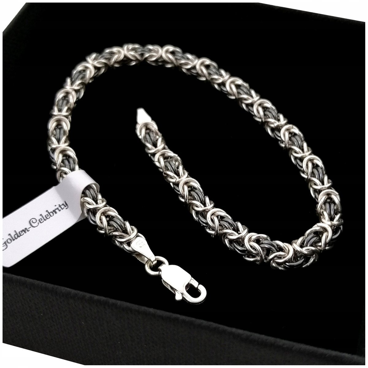 Luksusowa Męska Bransoletka Królewska 22Cm 4Mm 925