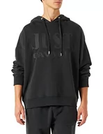 Bluzy męskie - Just Cavalli Męska bluza z kapturem, 854 ciemnoszara, XXXL - miniaturka - grafika 1