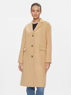 Płaszcze damskie - Tommy Jeans Płaszcz wełniany DW0DW17232 Beżowy Relaxed Fit - miniaturka - grafika 1