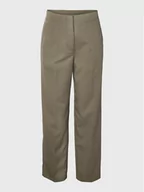 Spodnie damskie - Noisy May Spodnie materiałowe Thea 27024904 Zielony Regular Fit - miniaturka - grafika 1
