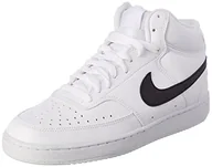 Trampki męskie - Nike Męskie trampki Court Vision Mid Next Nature, białe, czarne, białe, rozmiar 40,5 UE - miniaturka - grafika 1