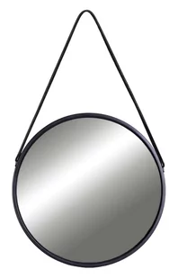 Lustro wiszące okrągłe MIRAGE na pasku 60 cm czarne - Lustra - miniaturka - grafika 1