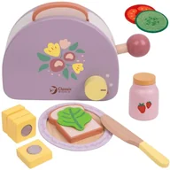 Zabawki AGD - CLASSIC WORLD Drewniany Toster Śniadaniowy z Akcesoriami 13 el. - miniaturka - grafika 1