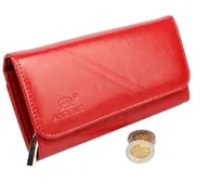 Portfele - Portfel Damski ANDRUS (PL) Długi Max Na Suwak Skóra Naturalna Licowa 17 cm Bardzo Wygodny I Wytrzymały Wzór 2 RFID - miniaturka - grafika 1