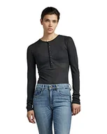 Koszulki i topy damskie - G-STAR RAW Henley Body Slim Top Top, Czarny (Caviar D22332-c954-d301), XXL - miniaturka - grafika 1