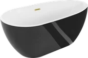 Wanny - Mexen Eos wanna wolnostojąca 170 x 75 cm, biała/czarna, przelew złoty szczotkowany - 52471707575-55 - miniaturka - grafika 1