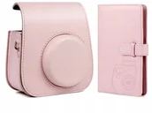 Paski, szelki, uprzęże foto - Instax-FUJIFILM, zestaw 2w1 pokrowiec do aparatu Instax Mini 11 + album do zdjęć, różowy - miniaturka - grafika 1