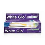 Pasty do zębów - White Glo White Glo 2 in 1 with Mouthwash wybielająca pasta do zębów z płynem do płukania + szczoteczka do zębów 150g - miniaturka - grafika 1