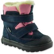 Buty dla dziewczynek - Dziewczęce śniegowce Renbut 12-1564 Granat-Róż - miniaturka - grafika 1