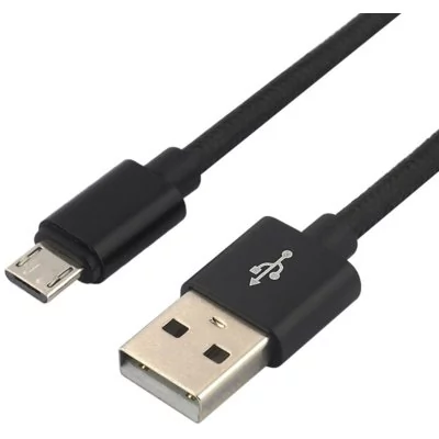 everActive Kabel przewód pleciony USB micro USB everActive CBB-1.2MB 120cm z obsługą szybkiego ładowania do 2,4A czarny CBB-1.2MB