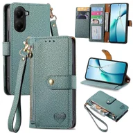 Portfele - Do etui Xiaomi Poco X7 Pro 5G RFID Blokująca kieszeń na zamek błyskawiczny Skórzany portfel Pokrowiec na telefon z paskiem - G Wielobarwny Green - miniaturka - grafika 1