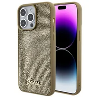 Etui i futerały do telefonów - Guess GUHCP15XPMSDGSD iPhone 15 Pro Max 6.7" złoty/gold hardcase Disco Metal Script - miniaturka - grafika 1