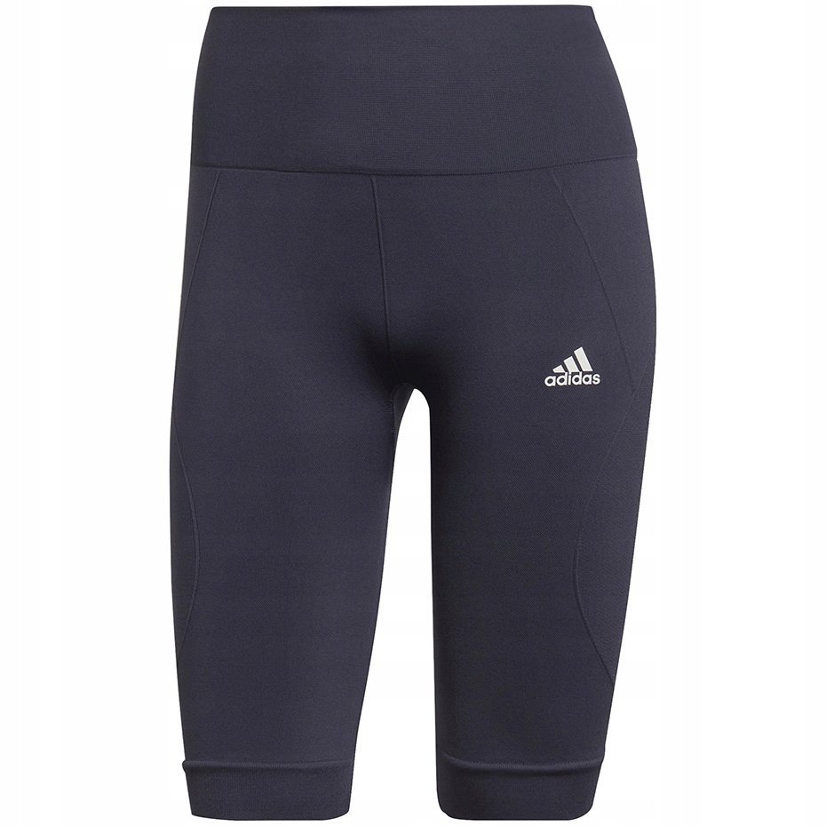 Legginsy damskie adidas Aeroknit Seamless Short Tights granatowe HE2960 XS