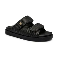 Klapki i japonki damskie - Tommy Hilfiger Klapki z dodatkiem skóry - miniaturka - grafika 1