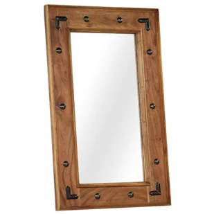 vidaXL Lustro z ramą z litego drewna akacjowego, 50 x 80 cm - Lustra - miniaturka - grafika 1