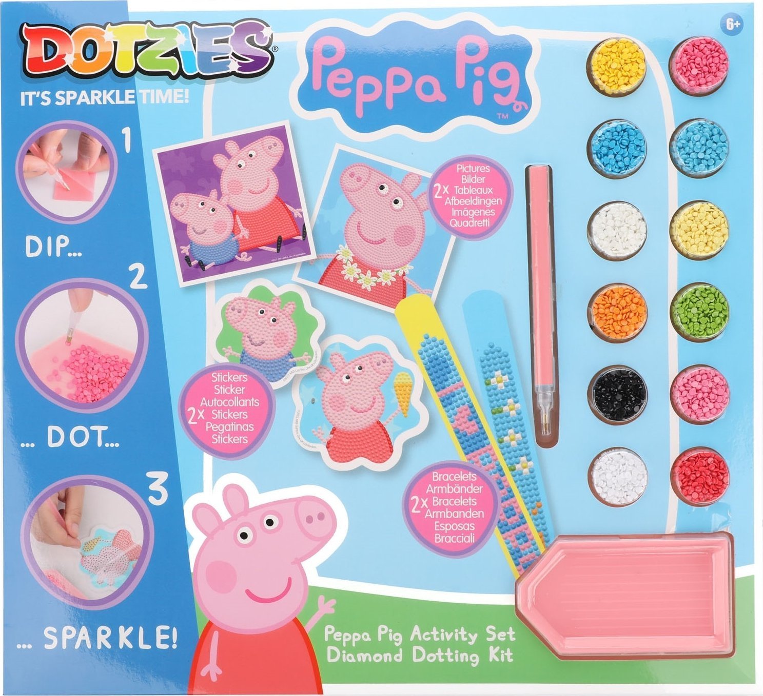 DIAMOND DOTZ DIAMOND DOTS kūrybinis rinkinys piešimas deimantais Peppa Pig, DTZ10.010