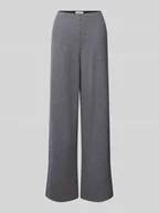 Spodnie damskie - Spodnie szerokie z mieszanki bawełny - miniaturka - grafika 1