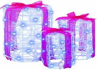 vidaXL Dekoracja Pudełka Prezentowego 3 pcs Niebieski 20 x 20 x 21 cm - Ozdoby bożonarodzeniowe - miniaturka - grafika 1