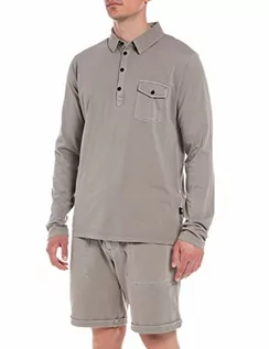 Koszule męskie - Replay Męska koszula polo M6453, 104 ciepła szara, XL, 104 Warm Grey, XL - grafika 1