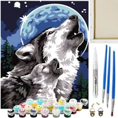 Zeszyty szkolne - Zestaw Maluj po numerach Artnico 40x50 Wilki - miniaturka - grafika 1