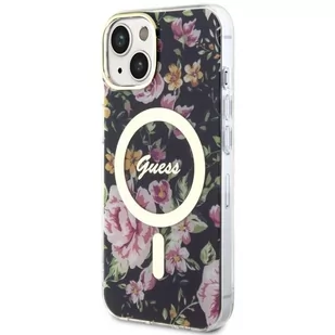 Guess GUHMP14MHCFWSK iPhone 14 Plus 6.7" czarny/black hardcase Flower MagSafe - Etui i futerały do telefonów - miniaturka - grafika 2