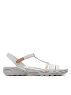 Sandały damskie - Clarks Skórzane sandały "Amanda Tealite" w kolorze białym - miniaturka - grafika 1