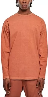 Bluzy męskie - Urban Classics Męska bluza Heavy Oversized Garment Dye z długim rękawem, męska bluza z wyciętymi ramionami i normalnym dopasowaniem, dostępna w rozmiarach S-5XL, Terracotta, 5XL - grafika 1