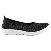 Slip on damskie - SHELOVET Wsuwane Trampki Slip On czarne - ButyModne - miniaturka - grafika 1