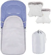 Śpiworki dla dzieci - Springos Śpiworek do wózka 4w1, mufka, śpiwór do sanek, gondoli z torbą 90 cm szaro-niebieski UNIWERSALNY - miniaturka - grafika 1