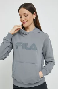 Fila bluza damska kolor szary z kapturem gładka - Bluzy damskie - miniaturka - grafika 1