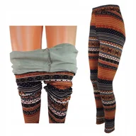 Legginsy - Legginsy Norweskie Ocieplane Futrem Damskie Leginsy Wysoki Stan R M/L - miniaturka - grafika 1