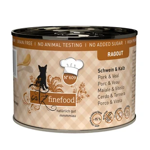 Catz Finefood Ragout 180g - wieprzowina z cielęcin - Mokra karma dla kotów - miniaturka - grafika 1