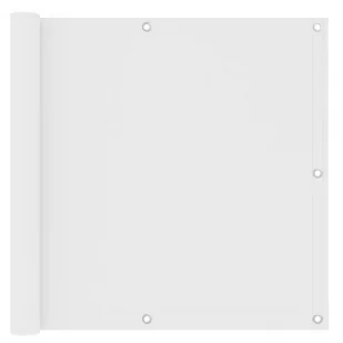 vidaXL Parawan balkonowy, biały, 90x600 cm, tkanina Oxford vidaXL - Parawany - miniaturka - grafika 1