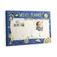 Planery - Tablica korkowa 60x40 cm, wzór Kosmiczny tygodniowy planer - miniaturka - grafika 1