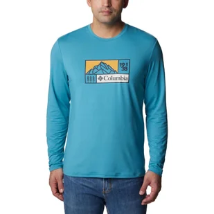 Koszulka sportowa Tech Trail Long Sleeve Graphic z długim rękawem - niebieska - Bluzy sportowe męskie - miniaturka - grafika 1