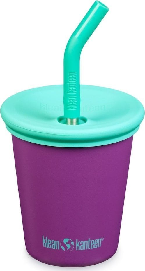 Klean Kanteen Kid Kanteen Kid Steel Cup Kid Straw Lid, 296ml/10oz, Sparkling Grape