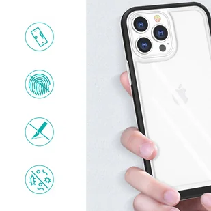 Clear 3in1 etui iPhone 14 silikonowy pokrowiec z ramką czarne - Etui i futerały do telefonów - miniaturka - grafika 2