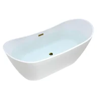 Wanny - Wanna wolnostojąca biała przelew oraz korek złoty 180 cm Rica Hydrosan - miniaturka - grafika 1
