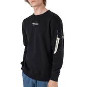 Bluzy męskie - Alpha Industries Bluza Organics EMB Sweater 118316649 - czarna - miniaturka - grafika 1