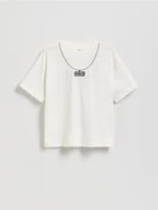 Koszulki dla chłopców - Reserved - T-shirt z nadrukiem - biały - miniaturka - grafika 1