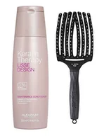 Zestawy kosmetyków damskich - Alfaparf Keratin Therapy Maintenance and Finger Brush, Zestaw do wygładzenia i rozczesywania włosów: odżywka 250ml + szczotka rozmiar L - miniaturka - grafika 1