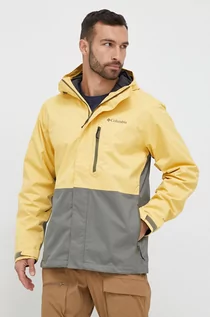 Kurtki i kamizelki sportowe męskie - Columbia kurtka outdoorowa Hikebound kolor żółty - grafika 1