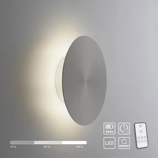 Paul Neuhaus Kinkiet LED na baterię Puntua Ø 18 cm szary - Lampy ścienne - miniaturka - grafika 5