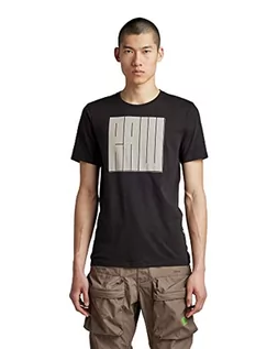 Koszulki męskie - G-STAR RAW Typography Raw Slim t-shirt męski, Black (Dk Black 336-6484), S - grafika 1