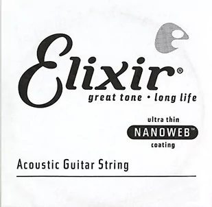 Elixir Struny struny akustyczny fosforowy brązowy sznur gitarowy powłoka NANOWEB, .026 - Struny gitarowe  - miniaturka - grafika 1