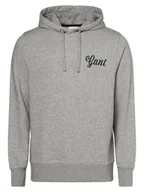 Bluzy męskie - Gant - Męska bluza z kapturem, szary - miniaturka - grafika 1