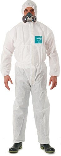 Ansell Alphatec 1800 Model 111, Odporne na bluzę chemikalia dla przemysłu lub DIY, wielokrotnego użytku, Epi Man Women, White, Size L (1 sztuka)