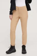 Spodnie damskie - Columbia spodnie damskie kolor beżowy dopasowane medium waist - miniaturka - grafika 1